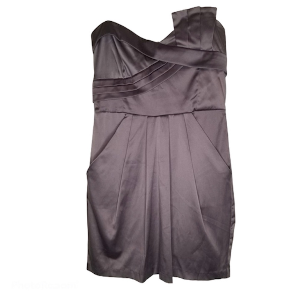 Strapless Mini dress asymmetrical top WITH POCKETS